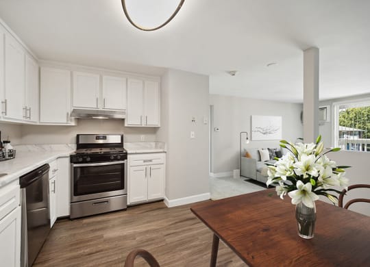 Model kitchen and dining area