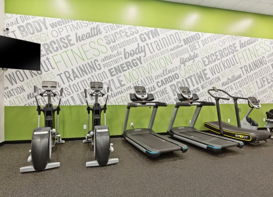 Community Fitness Center with Equipment at Grand Pavilion Apartments in Tampa, FL.