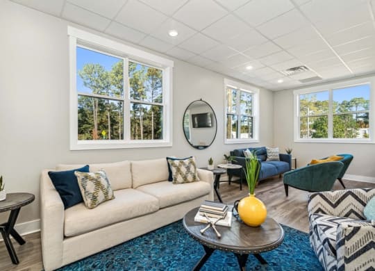 Community lounge area with couches