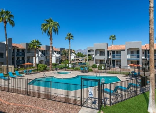 Large swimming pool courtyard