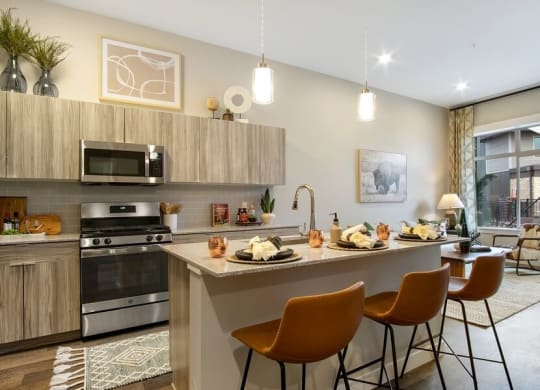 Model kitchen with island