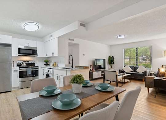 Model open-concept apartment at Northlake Apartments in Jacksonville, FL