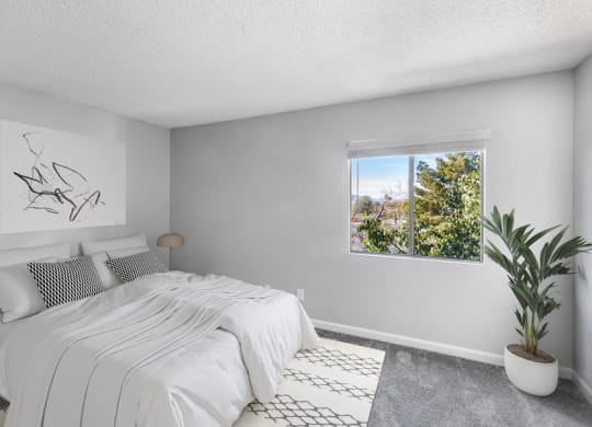 Model bedroom with window