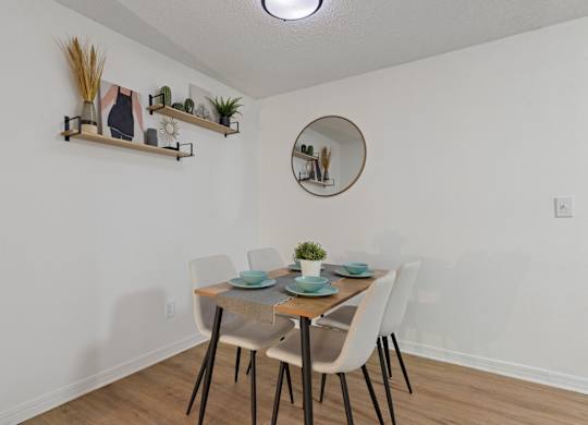 Model dining room at Northlake Apartments in Jacksonville, FL