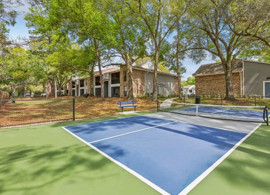 Community Pickleball Courts with Nets at Grand Pavilion Apartments in Tampa, FL.