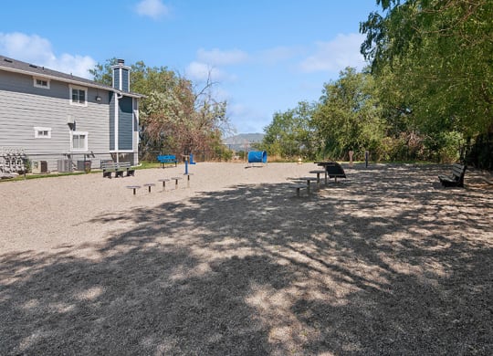 Community Dog Park with Agility Equipment at Overlook Apartments located in Salt Lake City, UT.