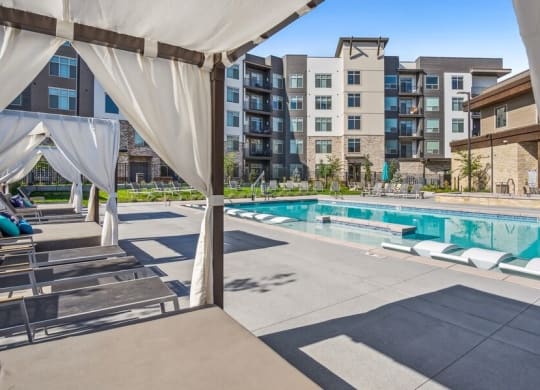 Cabana bed lounger at pool