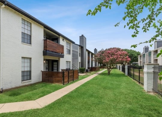 Walking path next to apartment units