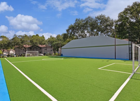Soccer field at Retreat at Crosstown Apartments