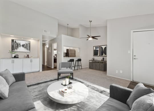 Model apartment living room at Verona Park, Arizona