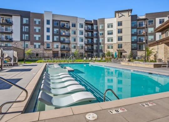 Pool with loungers