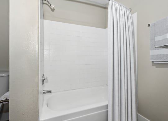 Model apartment bathroom at Villages at Metro Center, Phoenix, 85051