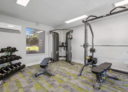 Community Fitness Center with Equipment at Peaks on 4th Apartments in Avondale, AZ.