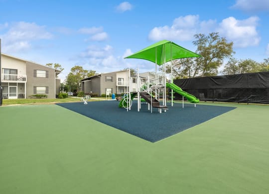 Community playground with sun cover