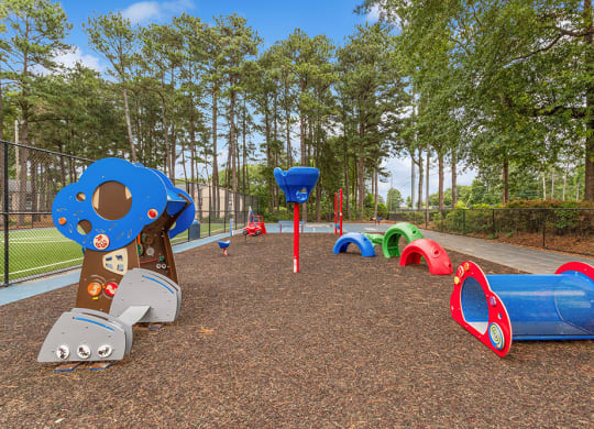Playground equipped with a variety of equipment