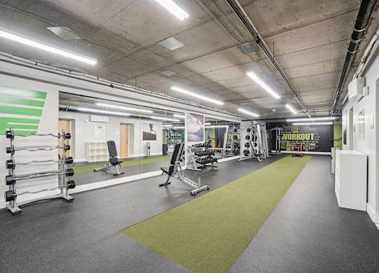 Community Fitness Center with Equipment at Altitude on Fifth Apartments located in Salt Lake City, UT.