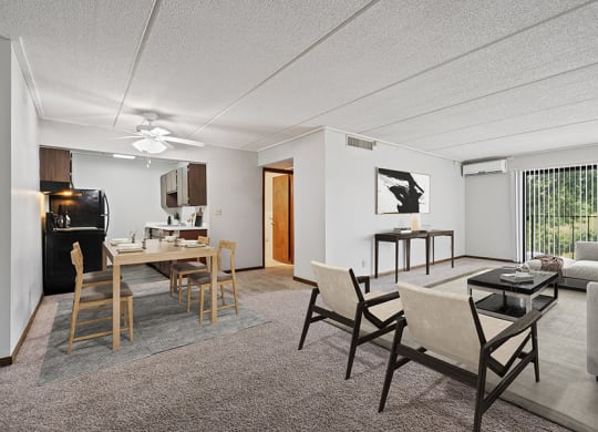 Model Classic Unit Living & Dining Room Area at Elevate on Parkway, Burnsville, 55337