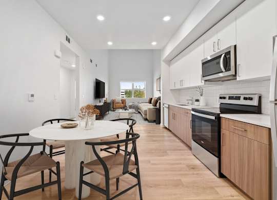 Model dining and kitchen area