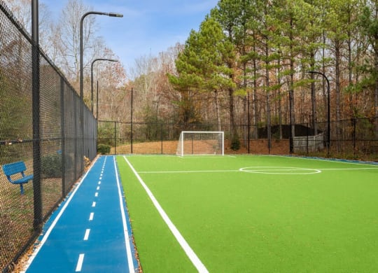 Soccer field with walking path
