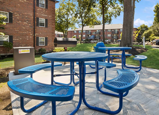 Outdoor Picnic Area at Middlesex Crossing Apartments located in Billerica, MA.