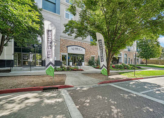 Exterior Community Building and Landscape at Altitude on Fifth Apartments located in Salt Lake City, UT.