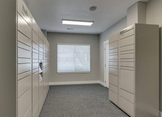 Community Parcel Package Room at Landings at Morrison Apartments located in Gresham, OR.
