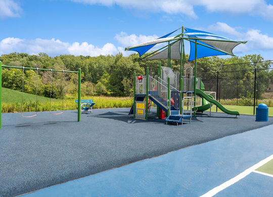 Community Playground with a Slide, Swing Set and Canopy at Elevate on Parkway Apartments, Minnesota