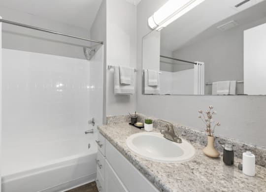 Model apartment bathroom at Verona Park, Mesa, AZ 85210
