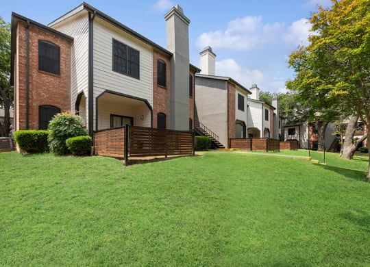 Exterior Community Building and Landscape at Dallas North Park Apartments in Dallas, TX.