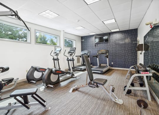 Clubhouse interior with equipment