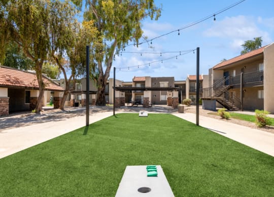 Cornhole game area at Villages at Metro Center, Phoenix, 85051