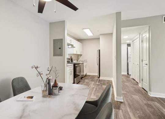 Model dining and kitchen area