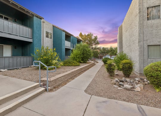 Exterior Community Building and Landscape at Tanque Verde Apartments located in Tucson, AZ.