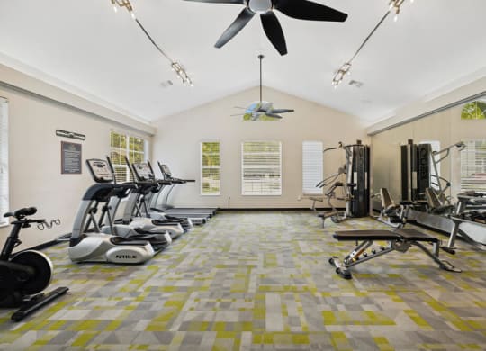 Fitness center at Vue at Baymeadows Apartments in Jacksonville, Florida