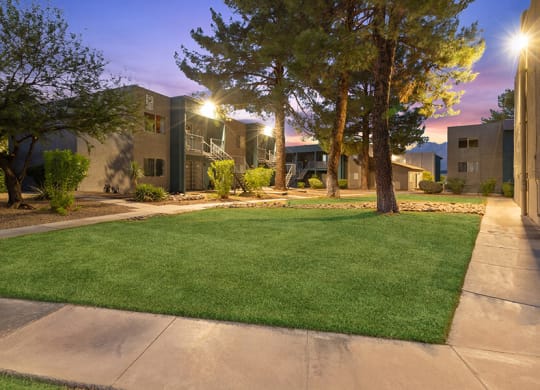 Exterior Community Building and Landscape at Tanque Verde Apartments located in Tucson, AZ.