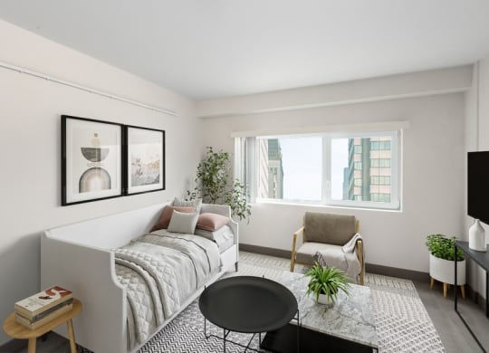 Model apartment without murphy bed