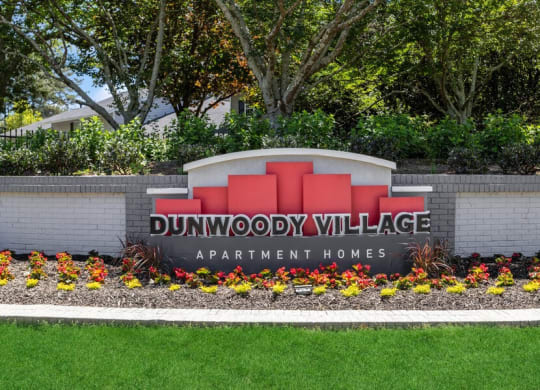 Community Monument Sign at Dunwoody Village Apartments in Atlanta, GA.