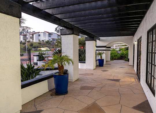 Exterior Community Building at Santa Fe Ranch Apartments located in Carlsbad, CA.