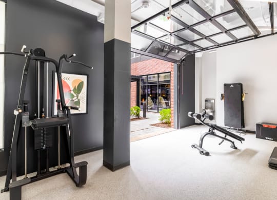 Fitness center with a variety of equipment