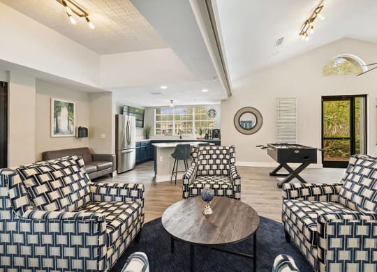 Clubhouse interior at Vue at Baymeadows Apartments in Jacksonville, Florida