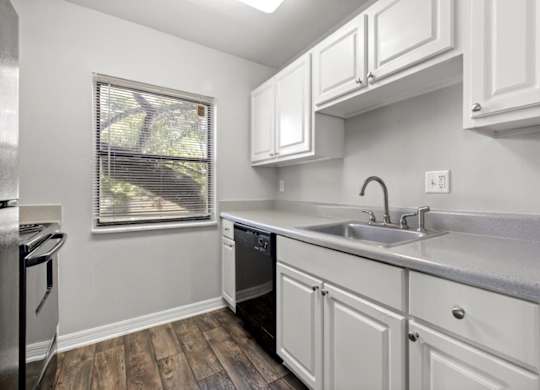 Model kitchen at Oasis at Bayside Apartments in Largo, FL
