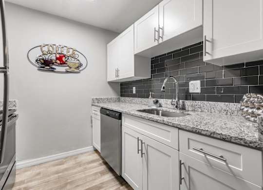 Model kitchen at Oasis at Bayside Apartments in Largo, FL