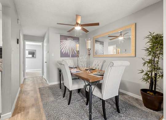 Model dining room at Oasis at Bayside Apartments in Largo, FL