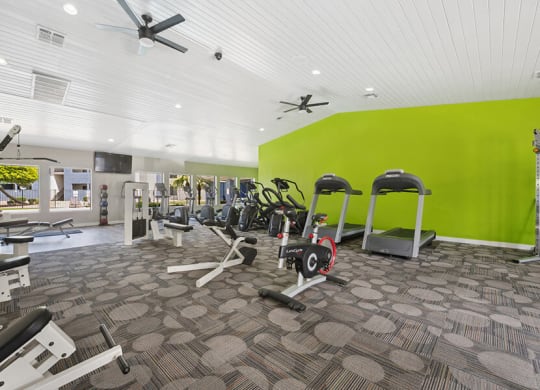 Community Fitness Center with Equipment at Saratoga Ridge Apartments located in North Phoenix, AZ.