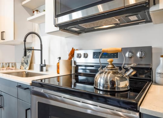 Model kitchen with electric range