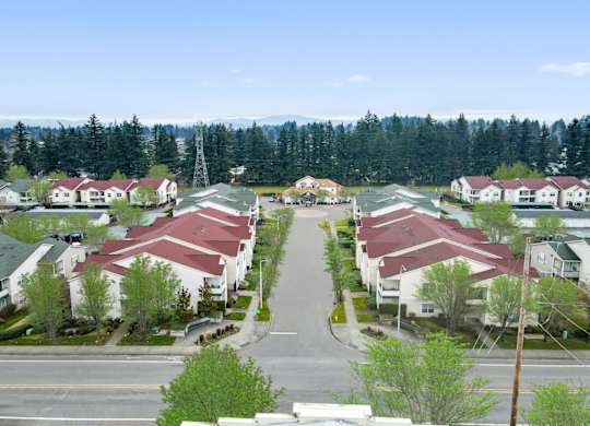 Aerial View of Community at Landings at Morrison Apartments located in Gresham, OR.