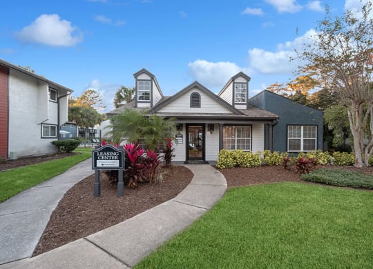 Exterior Community Building and Landscape at Heron Walk Apartments in Jacksonville, FL.