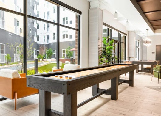 Game room interior with game table
