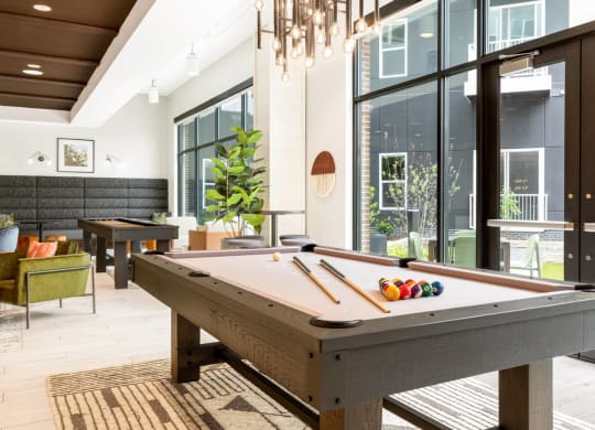 Game room with billiards table