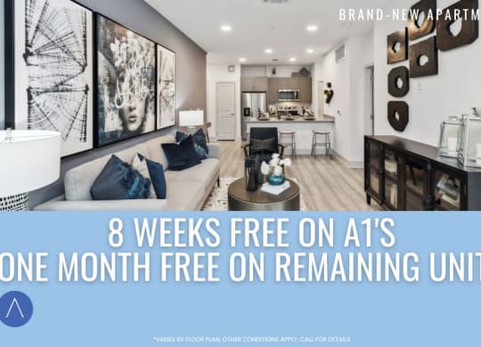 8 weeks free on ats one month free on remaining units of a living room